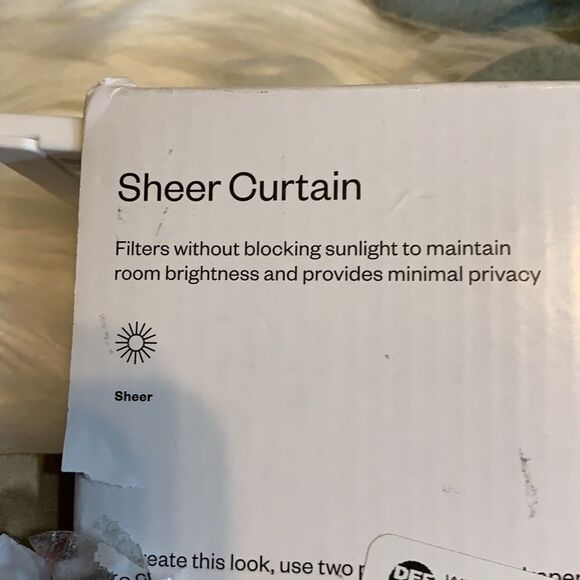 Targets room essentials white sheer window Panel 60 x 63 - Picture 2 of 3